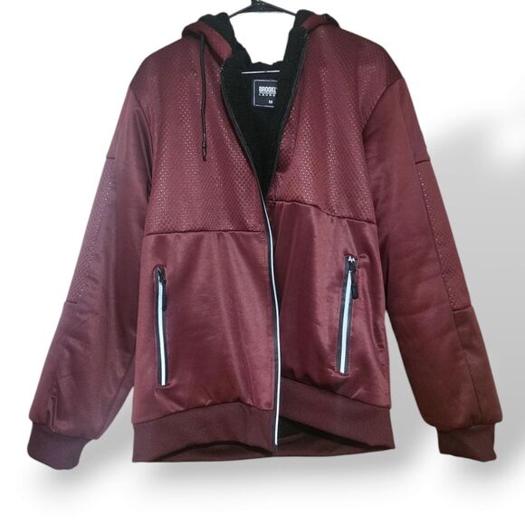 Brooklyn Maroon Hooded Jacket - Picture 1 of 5
